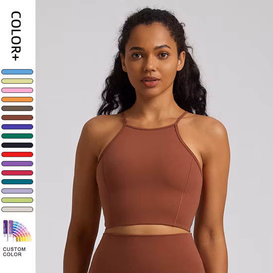 Lulu Fashion Femme sans manches Crewneck Yoga Tops Buttery Soft Crossover Strapy Sexy Respirant Cami Fitness Workout Recadrée Débardeurs